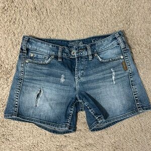 Silver Jean Shorts